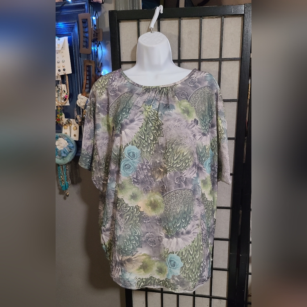 Links Floral Doleman Top sz M
